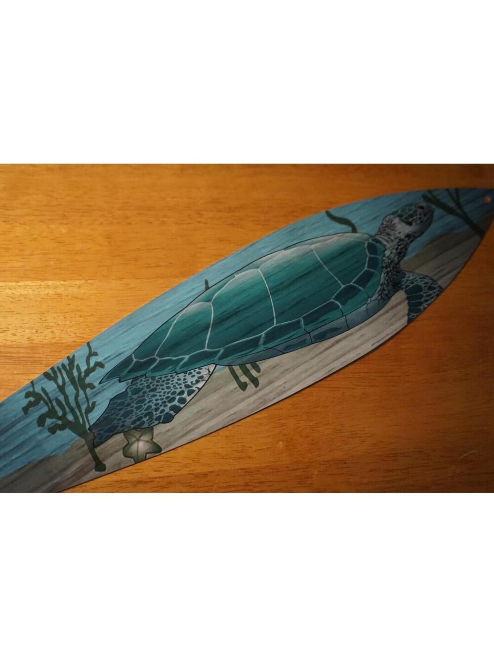 Sea Turtle Surfboard Sign Coastal Beach House Tiki Bar Wall Art Home Decor NEW
